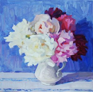 Peonies in Blue