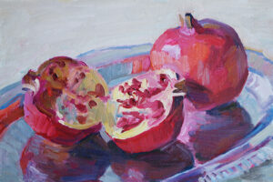 Still Life with Pomegranates original art