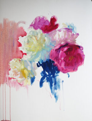 original oil painting on paper peonies