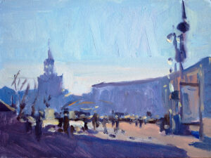 small cityscape oil painting