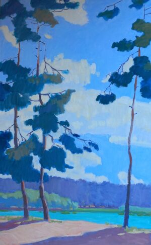 Pines large original oil painting on canvas