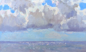 Sea in Brighton II small original oil painting en plein air