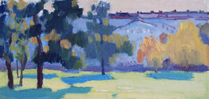 Summer in Preston park original oil painting