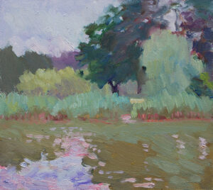 Park Reflection small original oil painting on board