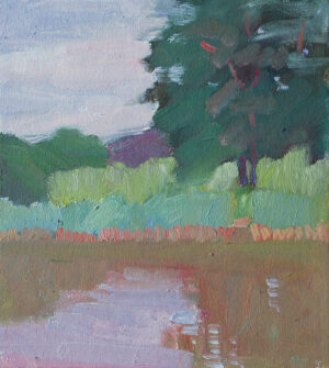 Cloudy Day original oil painting on board