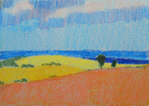 Devils Dike pastel on paper painting