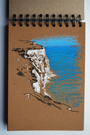 original drawing on paper White Cliffs of Dover