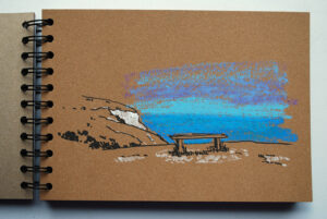 original drawing Bench on Cliffs