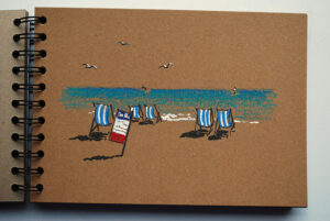 Original artwork on paper Brighton Beach